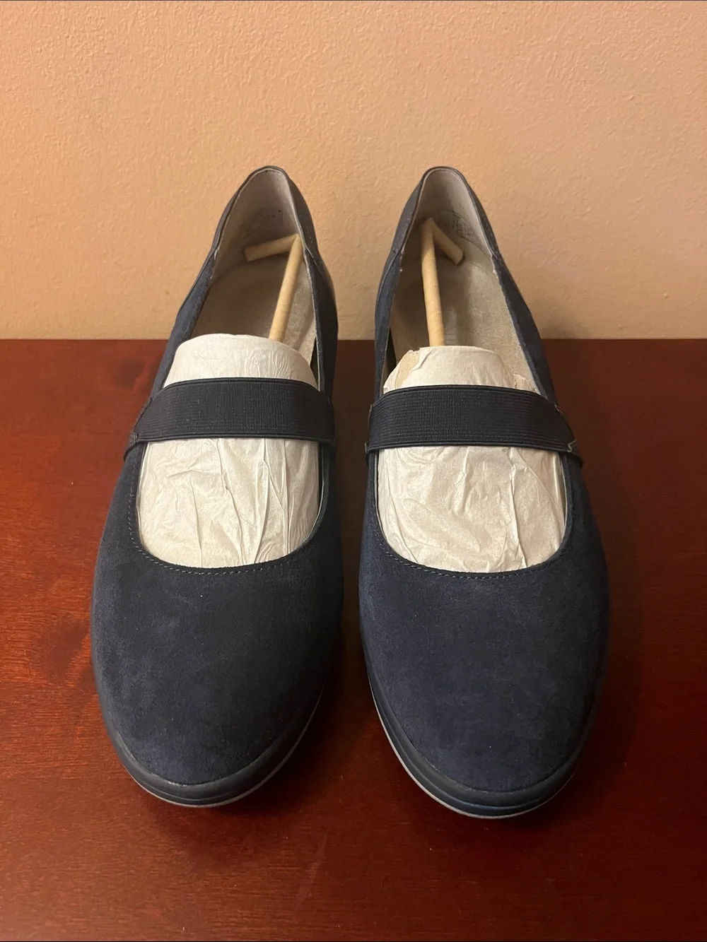 Vionic Navy Blue Mary Jane Wedge Shoes